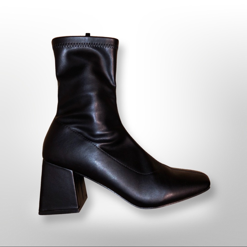 Faux leather booties